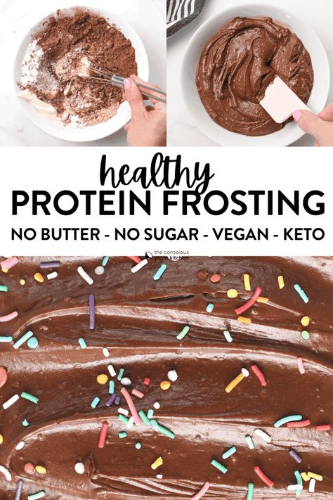 Protein Powder Icing Recipe, Protein Powder Icing, High Protein Frosting, Protein Icing Recipe, Protein Powder Frosting, Protein Frosting Recipe, High Protein Cupcakes, Vegan Protein Cake, Easy Vegan Frosting