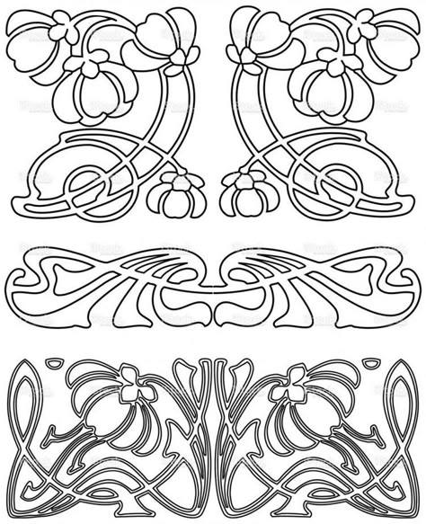 Fleurs Art Nouveau, Motifs Art Nouveau, Nouveau Tattoo, Illustration Art Nouveau, Design Art Nouveau, Art Nouveau Illustration, Art Nouveau Pattern, Art Nouveau Flowers, Art Nouveau Design