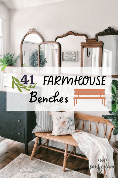 Foyer Bench Ideas Entry Ways, Foyer Bench Ideas, Farmhouse Benches, Wooden Bench Indoor, Deacons Bench, Foyer Bench, Entrance Bench, Mudroom Remodel, Farmhouse Entry