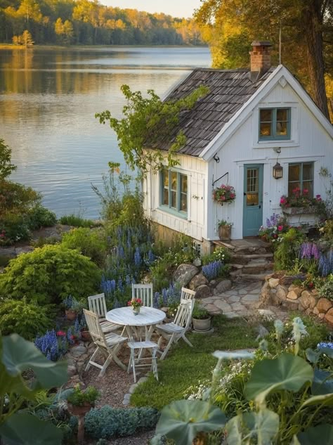 Small Cottage Designs, House Flippers, Dream Life House, English Cottage Garden, Cottage Cabin, Dream Cottage, Fantasy House, Cabins And Cottages, Tiny House Living