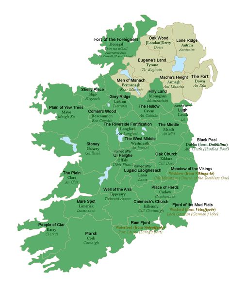 #ClosetSkellies  Map of Ireland with the meanings of the county names translated from the original Irish into English Counties Of Ireland, Map Of Ireland, Irish Genealogy, Irish Names, Irish Language, Irish Roots, Irish Funny, Irish History, Irish Heritage