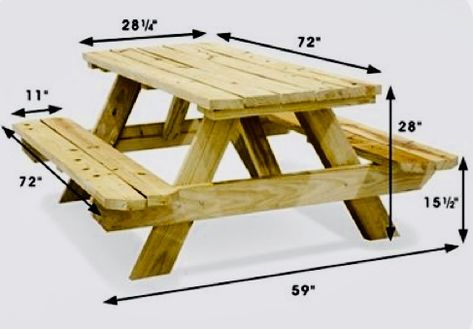 Meja Outdoor, Wooden Table Diy, Kursi Outdoor, Diy Picnic Table, Picnic Table Plans, Picnic Table Bench, Wooden Picnic Tables, Picnic Bench, Diy Garden Furniture