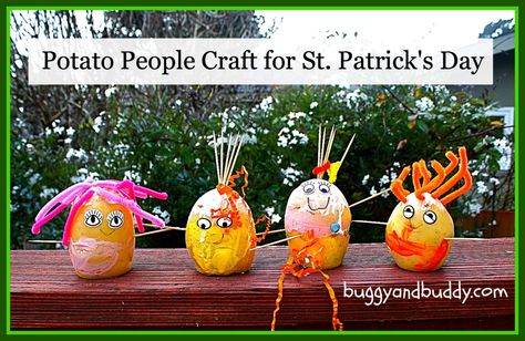 Making potato people with crafts you already have at home~ allows so much creativity! Potato People, Potato Art, People Craft, Art Craft Ideas, Making Words, Fall Preschool, Art Mat, St Patrick's Day Crafts, Classroom Crafts