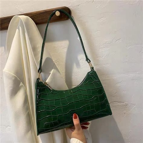 Retro Crocodile Pattern Underarm Shoulder Bag Y2K Style | Etsy Retro Rectangular Bag With Crocodile Pattern, Green Crocodile Pattern Handheld Shoulder Bag, Green Crocodile Pattern Shoulder Bag, Crocodile Shoulder Bag, Luxury Green Crocodile Pattern Shoulder Bag, Retro Handbags, Alligator Print, Vintage Shoulder Bag, Womens Designer Handbags