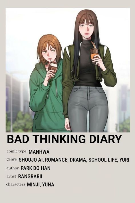 Bad Thinking Diary Poster, Gl Manwha Recommendations, Yuri Manhua Recommendations, On Or Off Manhwa, Gl Webtoon, Toxic Art, Manhwa Yuri, Bad Thinking Diary, Yuri Comics