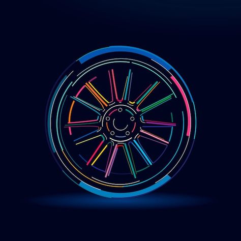 Car Logo Design, Colorful Drawing, Wheel Logo, Sky Art Painting, Corporate Office Decor, Car Wheels Rims, Car Vector, Drawing Vector, Rims For Cars