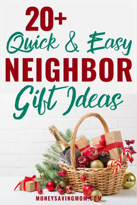 Still looking for quick and easy neighbor Christmas gift ideas? Here are 20+ ideas to help spread some Christmas cheer in your neighborhood this year!  #easygift #easychristmasgift #giftforneighbor #easygiftforneighbor #easyneighborchristmasgift #quickgift Neighbor Gift Ideas, Thrifty Christmas, Gifts For Neighbors, Christmas Tips, Frugal Christmas, Christmas Neighbor, Neighbor Christmas Gifts, Money Saving Mom, Free Printable Gifts