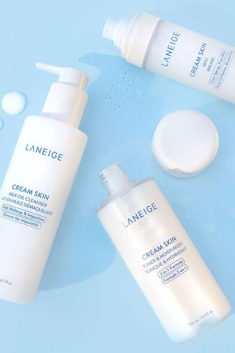 LANEIGE Cream Skin Mist: On-the-go hydration for smooth, soothed skin. A refreshing mist to instantly hydrate and nourish, anytime, anywhere Laneige Cream Skin, Skin Cream, Skin Care Essentials, K Beauty, Glowing Skin, Skin Care Routine, Toner, Mist, Skin Care