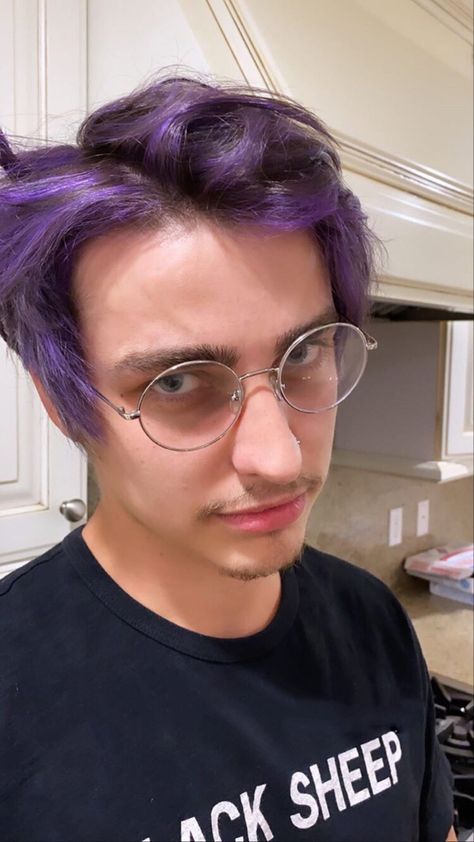 Colby With Mustache, Colby Purple Hair, Colby Brock Purple, Purple Hair Colby Brock, Colby Brock Facial Hair, Colby Brock Purple Hair, Colby With A Beard, Colby Brock Snapchat, Sam And Colby Fanfiction