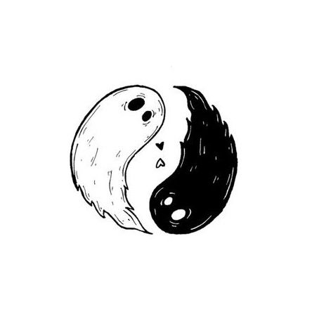 Balance Drawing, Pikachu Tattoo, Ying Yang Tattoo, Cute Couple Tattoos, Scary Drawings, Yin Yang Art, Yin Yang Tattoos, Tattoo Skull, Ghost Tattoo