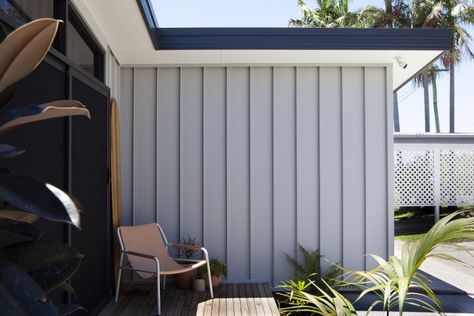 Colorbond Cladding, The Block 2022, Kyal And Kara, Shale Grey, House Architecture Styles, Contemporary Barn, Facade Material, Coffs Harbour, Metal Cladding