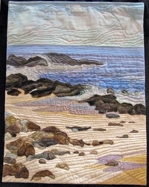 Seascape Quilts, Ocean Quilt, Beach Quilt, Sea Quilt, Landscape Art Quilts, Quilted Wall Hanging, Landscape Quilt, Landscape Quilts, Ocean Landscape