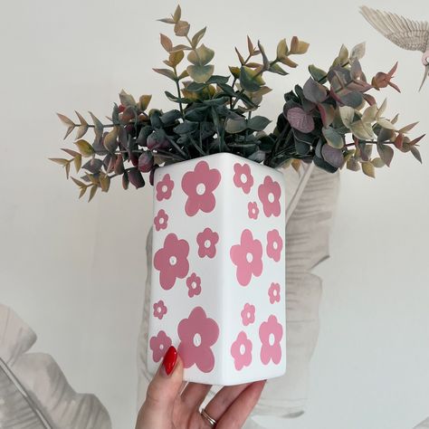 Oops an accidental 6 day break from posting on here, but here’s so cute pink newbies to the shop 💕 #pinkdecor #ceramics #handpainted Hand Painted Pottery Vase, Flowers And Water, Painted Home Decor, Make A Room, Rave Accessories, Pottery Painting Designs, Clay Paint, Hand Painted Pottery, Hand Painted Vases