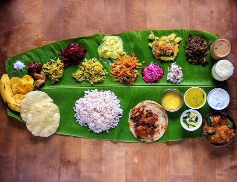 My Hunger Diaries on Instagram: “There are very few things I enjoy more than the elaborate Onam Sadhya that is eaten on banana leaves. Nothing beats sitting cross legged on…” Kerala Sadhya Photography, Onam Food Photography, Sadhya Photography, Onam Sadhya Photography, Onam Status, Onam Food, Banana Leaf Rice, Onam Sadya, Onam Sadhya