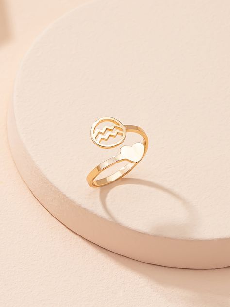 Aquarius Symbol, Snake Ring Gold, Heart Decor, Cuff Ring, Cuff Rings, Snake Ring, Heart Decorations, Pretty Jewellery, Ring Gold