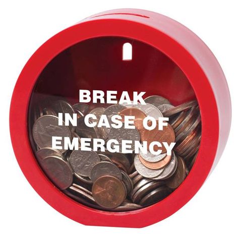 Break Glass Emergency Money Bank Design // 10 UNIQUE & Cool Piggy Banks That Will Guard Your Coins With Their Life Red Money, Fun Money, Bank Design, Telephone Box, Small Item Storage, Savings Bank, Money Bank, Coin Bank, Emergency Fund