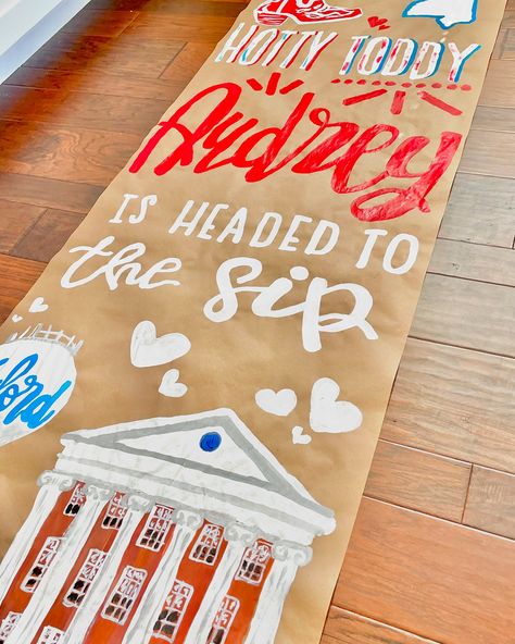 Ole Miss Tailgating Decorations, Ole Miss Bed Party, Ole Miss Grad Party, Ole Miss Graduation Party, Ole Miss Party, Ole Miss Tailgating, Brown Banner, Painted Banners, Gameday Party