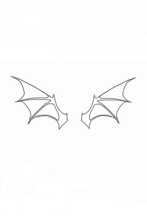 Bat Wing Outline, Bat Wings Tattoo Design, Tattoo Wings Arm, Eboy Tatts, Bat Wings Tattoo, Acotar Tattoos, Satanic Tattoos, Devil Wings, Grunge Tattoo