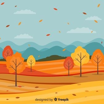 Premium Vector Background, Autumn Background, Illustration Art Design, Fall Watercolor, Landscape Drawings, Landscape Illustration, Art And Illustration, Autumn Landscape, Autumn Art