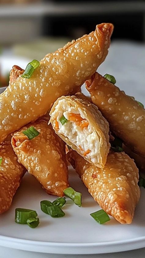 Crispy Crab Rangoon Egg Rolls - Valerie Recipes Ragoons Recipe, Crab Rangoon Egg Rolls, Crab And Cream Cheese, Cheese Alternatives, Crab Rangoon, Homemade Treats, Egg Rolls, Spring Rolls, Party Snacks