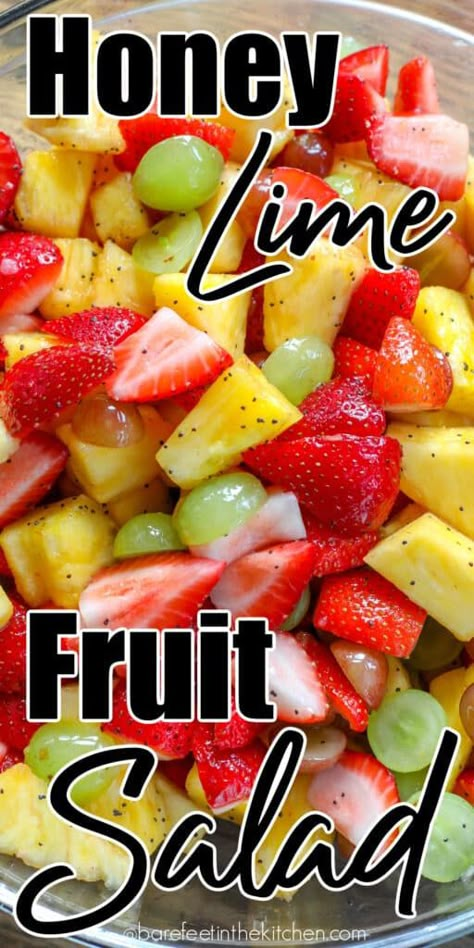 Honey Lime Fruit Salad, Lime Fruit Salad, Summer Fruit Salad Recipe, Salads With Fruit, Easy Fruit Salad, Easy Fruit Salad Recipes, Lime Fruit, Honey Lime Dressing, Dressing For Fruit Salad