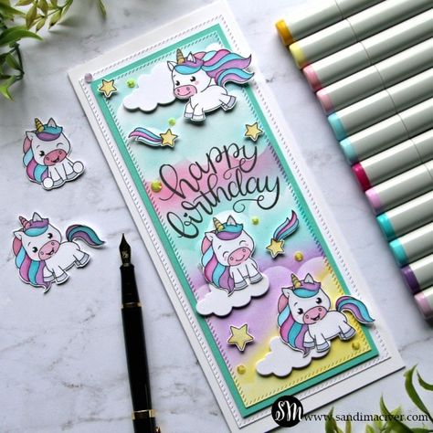 Unicorn Card, Girl Birthday Cards, Paper Crafts Diy Kids, Card Tutorials, Handmade Birthday Cards, Simon Says, Simon Says Stamp, New Release, Love Cards