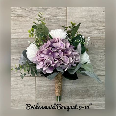 Dusty Purple Bridesmaids Bouquet Lavender Lilac Hydrangea - Etsy Wedding Bouquet Eucalyptus, Bridal Bouquet Purple, Lilac Hydrangea, Greenery Bridal Bouquet, Purple Bridesmaid Bouquets, Eucalyptus Bridesmaid, Lavender Wedding Bouquet, Bouquet Eucalyptus, Bouquet Lavender