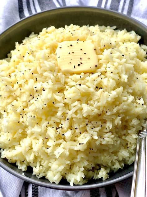 Buttered Rice Butter Rice Recipe, Buttered Rice, Buttered Rice Recipe, Buttery Rice, Sushi Nori, Pork Floss, White Rice Recipes, Holiday Dishes, Butter Rice