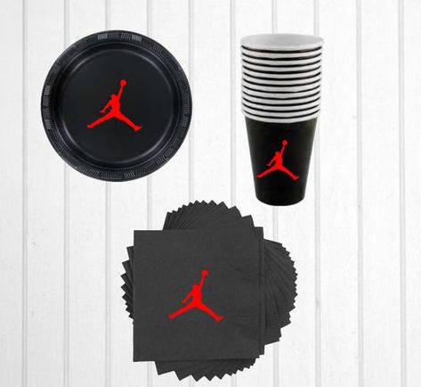 Jordan Bday Theme, Chicago Bulls Birthday Party Ideas, Chicago Bulls Party, Jordan Decorations, Jordan Decor, Michael Jordan Birthday, Sneaker Party, Jordan Birthday, Jordan Year