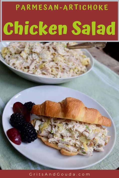 Artichoke Chicken Salad, Parmesan Artichoke, Artichoke Chicken, Easy Party Food, Easy Snack Recipes, Yummy Chicken Recipes, Easy Appetizer Recipes, Chicken Salad Recipes, Chicken Parmesan