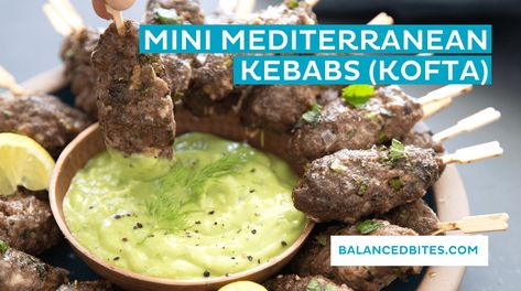 Mini Mediterranean Kebabs (Kofta) Greek Spices, Kebab Recipe, Finger Foods Easy, Small Food Processor, Mediterranean Food, Tzatziki Sauce, Eat Better, International Food, Weeknight Dinner Recipe