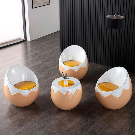 Shaped like a charming egg, this chair brings a touch of playfulness to their space while providing a cozy spot for reading, relaxing, or imaginative play. 🔍 Product: Egg Chair 👆 Tap the link in bio for more unique chairs! . . . . . . . . . . . . . . . . . . #interiordecor #interiorforyou #interior4you1 #interior2you #interior_design #interior4inspo #interior_and_living #interior4u #interior_delux #interior_and_home #interior4homes #passionforinterior #interiordesigninspiration #interiorsblo... Egg Furniture, Maximalist House, Butterfly Tea, Unusual Furniture, Fun Furniture, Cozy Spot, Unique Chair, Organic Forms, Lounge Armchair