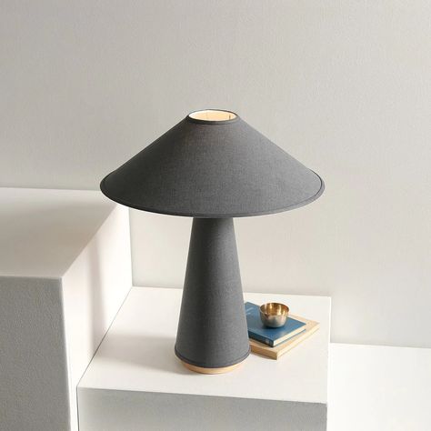 Linden Table Lamp, Contemporary Table Lamps, Black And White Fabric, Lamp Socket, Wood Light, Mode Design, Modern Table Lamp, Linen Shades, Mid Century Modern Design