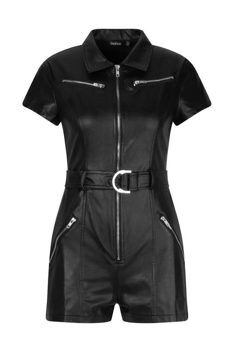 Leather Playsuit, Leather Romper, Polyvore Clothes, Kpop Dress, Random Clothes, E Girl Outfits, Rompers Dressy, Super Hero Outfits, Fashion Wallpaper