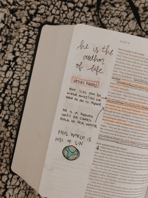 Acts 3 Bible Journaling, Acts Bible, Scripture Notes, Bible Aesthetic, Journaling Aesthetic, Inspire Bible, Bible Things, Cute Bibles, Bible Journaling Ideas Drawings