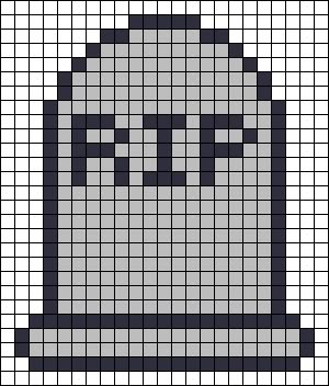 Alpha Pattern #16083 Preview added by CWillard Tombstone Cross Stitch, Cute Halloween Pixel Art, Halloween Perler Patterns, Tiny Pixel Art Templates, Pixel Art Ideas Halloween, Pixel Halloween Art, Pixel Art Pattern Halloween, Halloween Grid Pattern, Halloween Bead Patterns