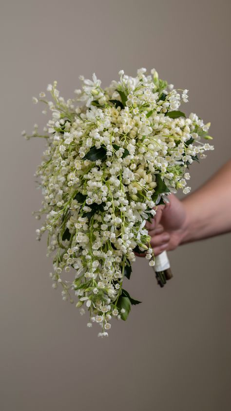 Snowdrop Flower Bouquets, Peace Lily Bouquet Wedding Flowers, Jasmine Wedding Flowers, Lily If The Valley Bouquet, Wedding Bouquet Lily Of The Valley, Elopement Flowers Bridal Bouquets, Droopy Wedding Bouquet, Wedding Bouquets Lily Of The Valley, Sampaguita Bouquet