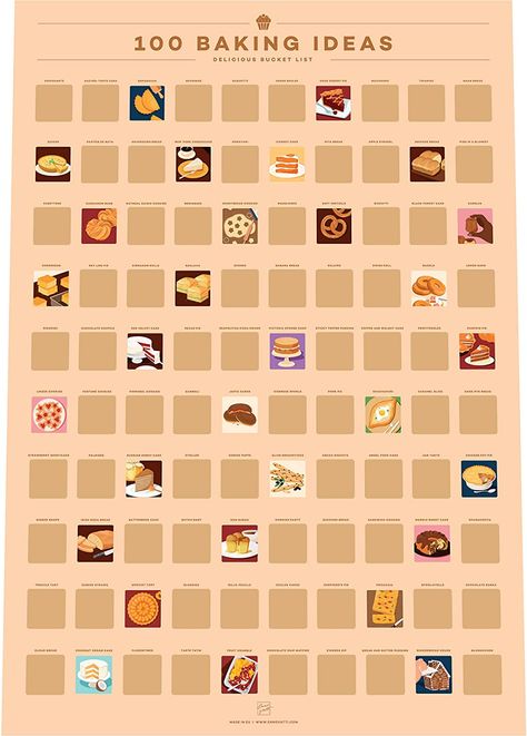 Baking Poster, Kitchen Skills, Baking Project, Baking Gifts, Cool Wall Art, Home Baking, Baking Ideas, Scratch Off, Poster Poster