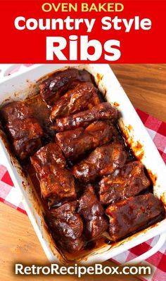 Baked Country Style Ribs, Country Ribs Recipe, Boneless Country Style Pork Ribs, Oven Pork Ribs, Baked Ribs Recipe, Country Pork Ribs, Ribs Recipe Oven, Baked Pork Ribs, Boneless Pork Ribs