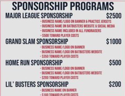 Baseball Sponsorship Ideas, Travel Baseball Fundraising Ideas, Baseball Fundraising Ideas, Sponsorship Levels, Baseball Fundraiser, Travel Ball, Baseball Ideas, Baseball Tournament, Travel Baseball