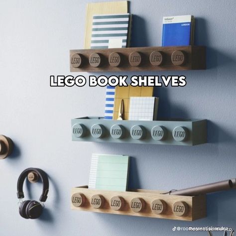 Boys Room Accessories, One Piece Room Decor, Lego Boys Room, Lego Room Decor, Lego Bedroom, Lego Display, Shop Lego, Smart Tiles, Wood Decoration