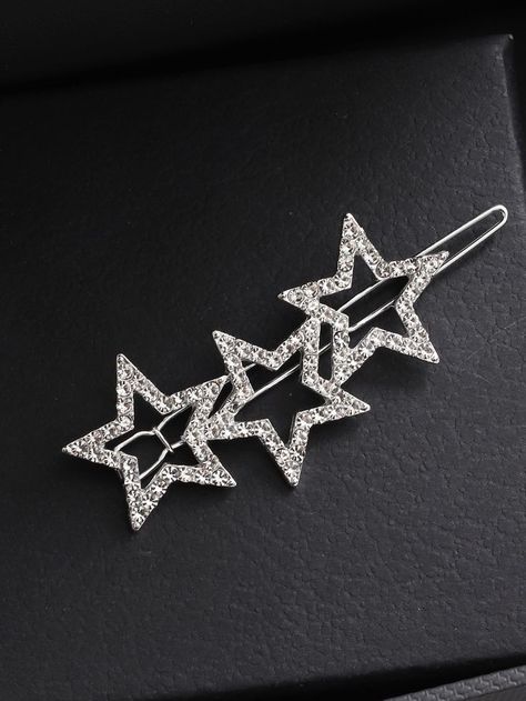 Starcore Accessories, Silver Star Hair Accessories, Star Items Aesthetic, Star Accessories Y2k, Grunge Hair Accessories, Hair Decoration Accessories, Star Hair Accessories, Silver Hair Clips, Stars Accessories