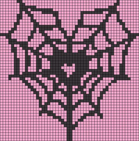 Alpha pattern #166863 variation #343995 | BraceletBook Easy Crochet Tapestry, Spider Alpha Pattern, Alpha Grids Crochet, Bat Alpha Pattern, Pixel Grid Ideas, Pixel Art Black And White, Skeleton Alpha Pattern, Alpha Patterns Skull, Snake Alpha Pattern