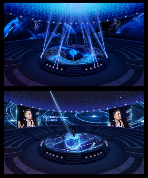 Stage & Event Design on Behance 360 Stage Design, Luxury Stage Design, Round Stage Design, Stage Event Design, Event Stage Design Ideas, Theatre In The Round, Round Stage, Stage Lighting Design, Photo Booth Design