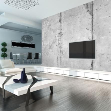 Wallpaper | Distressed Concrete Panels Concrete Wall Panels, Concrete Interiors, Concrete Wallpaper, Look Wallpaper, Concrete Panel, Tv Wall Design, Concrete Design, House Room, Best Interior Design