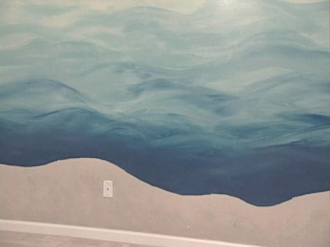 Underwater Bathroom, Under The Sea Room, Underwater Mural, Underwater Bedroom, Underwater Room, Shark Room, Ocean Bedroom, Ocean Themed Bedroom, Ocean Mural