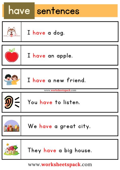 Have Sight Word Sentences Worksheet PDF. Sight Word Sentence Cards, Writing Sentences Kindergarten, Kindergarten Fluency, Sentences Kindergarten, Reading Fluency Activities, English Conversation For Kids, Sentences Worksheet, Word Work Kindergarten, Cards With Pictures