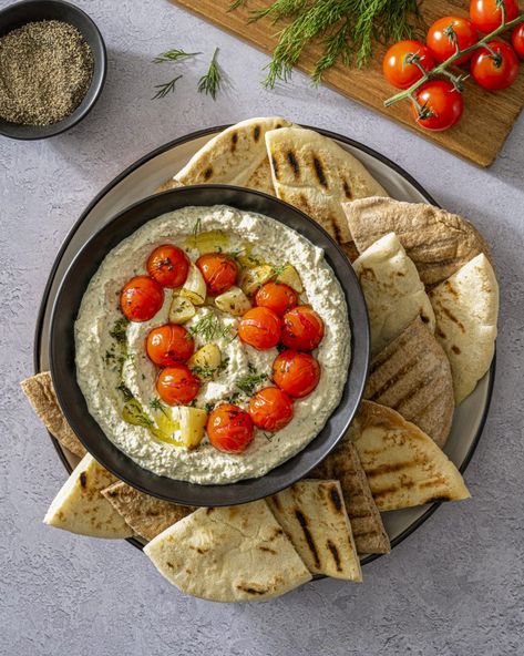 Whipped Feta Tofu Dip with Roasted Tomatoes | Soya & Tofu Recipes | Sunrise Soya Tofu Dips, Bbq Tofu Bowl, Tofu Dip, Tofu Banh Mi, Tofu Lettuce Wraps, Tofu Bowl, Tofu Scramble Vegan, Vegan Sauce, Soft Tofu