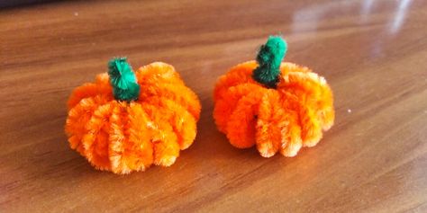 Pipe Cleaner Pumpkin, Chenille Stem Animals, Pipe Cleaner Ideas, Fuzzy Wire, Handmade Flowers Tutorial, Pipe Cleaner Art, Chenille Crafts, Pipe Cleaner Flowers, Baby Birthday Decorations