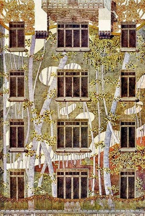 Historical Designs / Utopias / Monuments - Never built | Page 23 | SkyscraperCity Apartment Facade, Terrace Building, Otto Wagner, Gorgeous Apartment, Nouveau Architecture, Apartment Entryway, Vienna Secession, House Facade, Architectural Competition